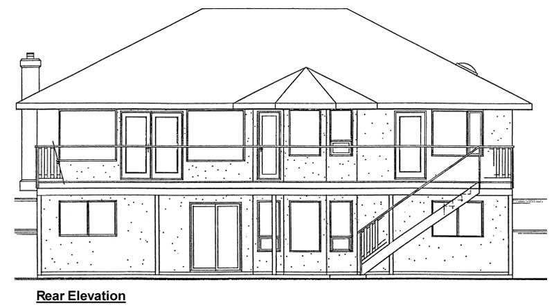 Home Plan Rear Elevation of this 3-Bedroom,1423 Sq Ft Plan -177-1036