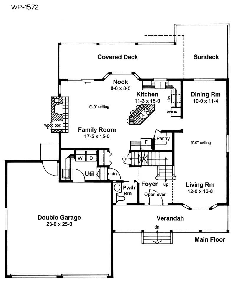 Floor Plan First Story of Cape Cod Plan #177-1037