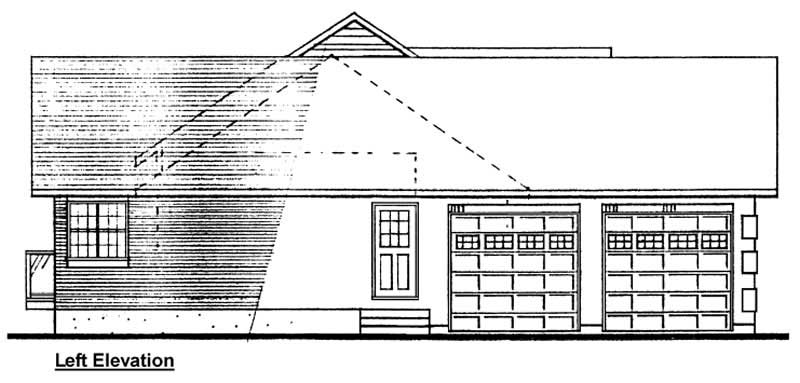 Home Plan Left Elevation of this 3-Bedroom,1734 Sq Ft Plan -177-1038