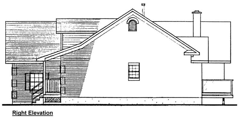 Home Plan Right Elevation of this 3-Bedroom,1734 Sq Ft Plan -177-1038
