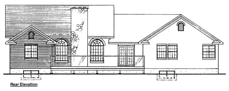 Home Plan Rear Elevation of this 3-Bedroom,1734 Sq Ft Plan -177-1038
