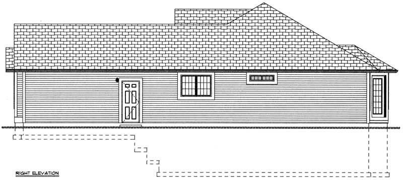 Home Plan Right Elevation of this 3-Bedroom,1546 Sq Ft Plan -177-1039