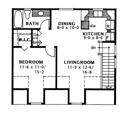 Floor Plan Second Story of Garage w/Apartments Plan #177-1040