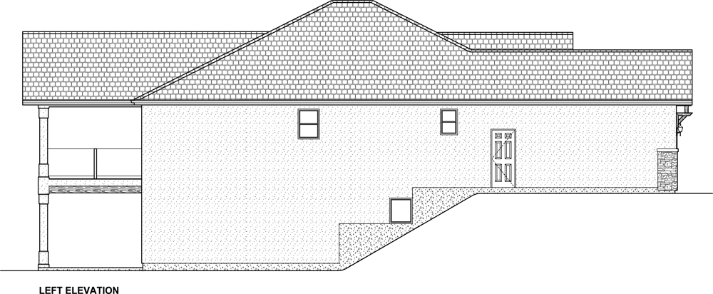 Home Plan Left Elevation of this 5-Bedroom,3850 Sq Ft Plan -177-1041