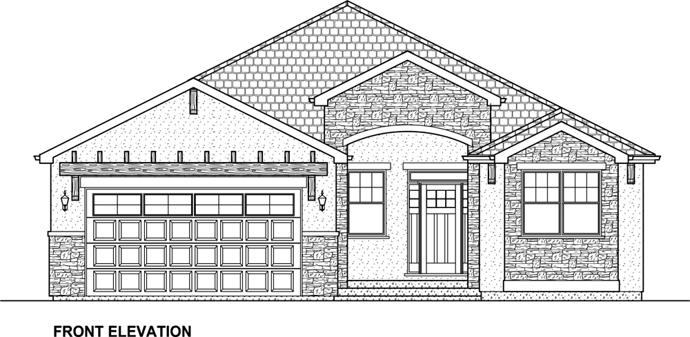Home Plan Front Elevation of this 5-Bedroom,3850 Sq Ft Plan -177-1041
