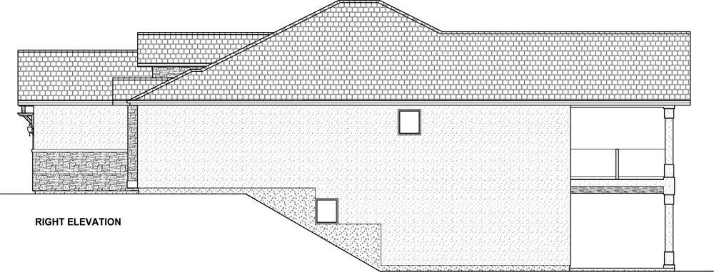 Home Plan Right Elevation of this 5-Bedroom,3850 Sq Ft Plan -177-1041