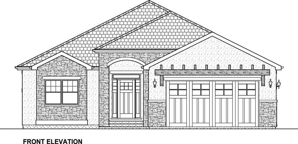 Home Plan Front Elevation of this 3-Bedroom,3952 Sq Ft Plan -177-1043
