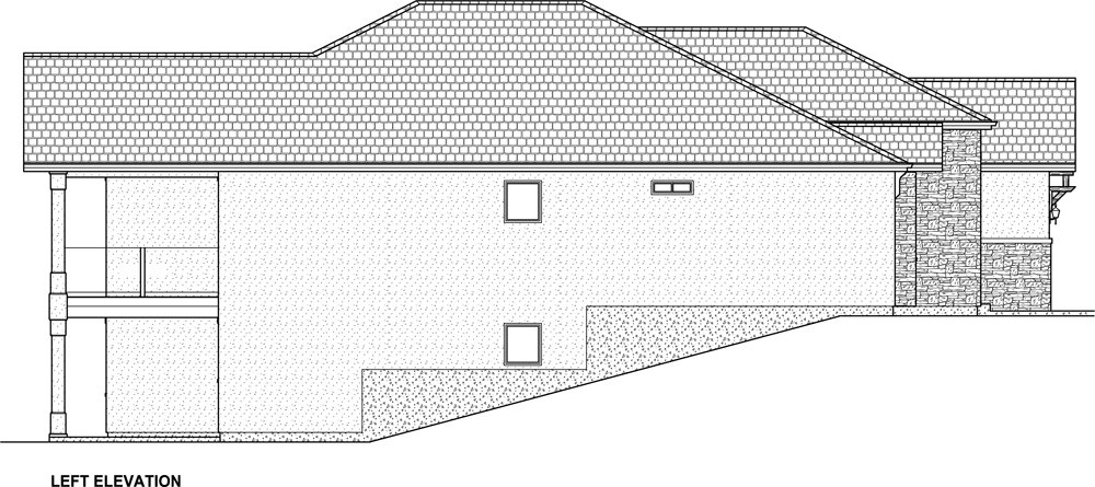Home Plan Left Elevation of this 3-Bedroom,3952 Sq Ft Plan -177-1043