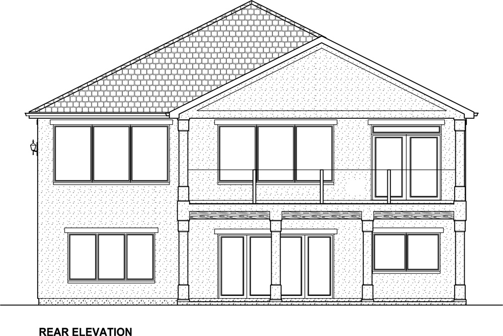 Home Plan Rear Elevation of this 3-Bedroom,3952 Sq Ft Plan -177-1043