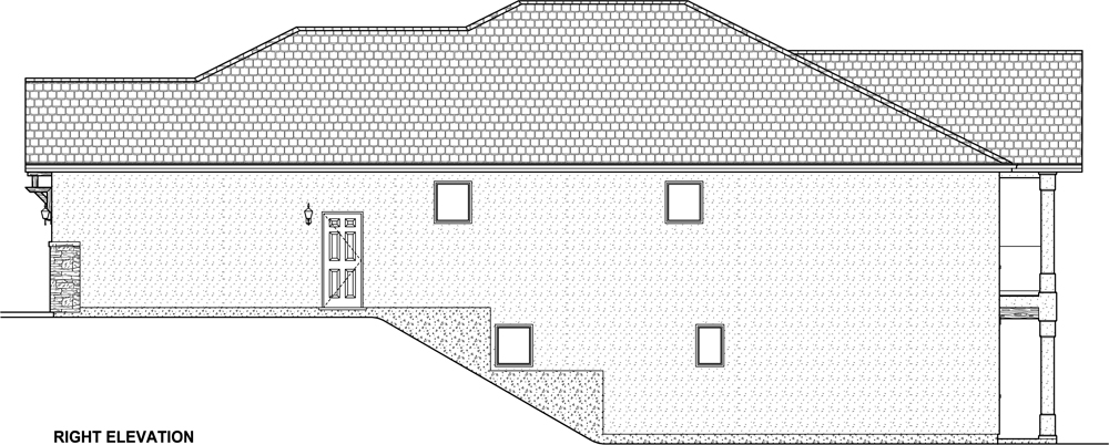 Home Plan Right Elevation of this 3-Bedroom,3952 Sq Ft Plan -177-1043