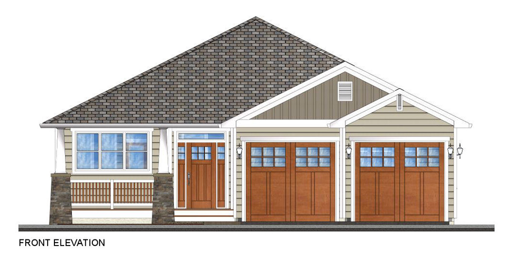 Home Plan Front Elevation of this 3-Bedroom,1403 Sq Ft Plan -177-1044