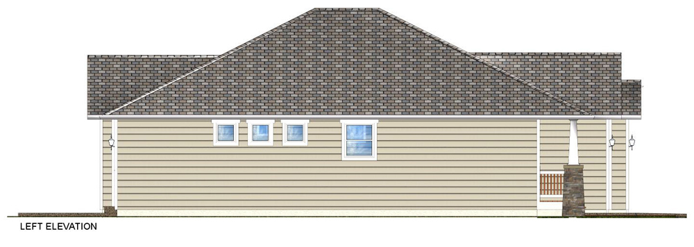 Home Plan Left Elevation of this 3-Bedroom,1403 Sq Ft Plan -177-1044