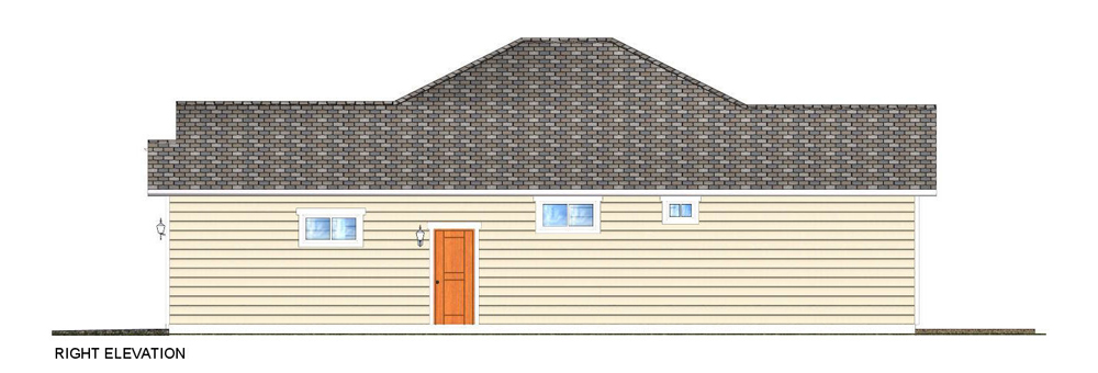 Home Plan Right Elevation of this 3-Bedroom,1403 Sq Ft Plan -177-1044