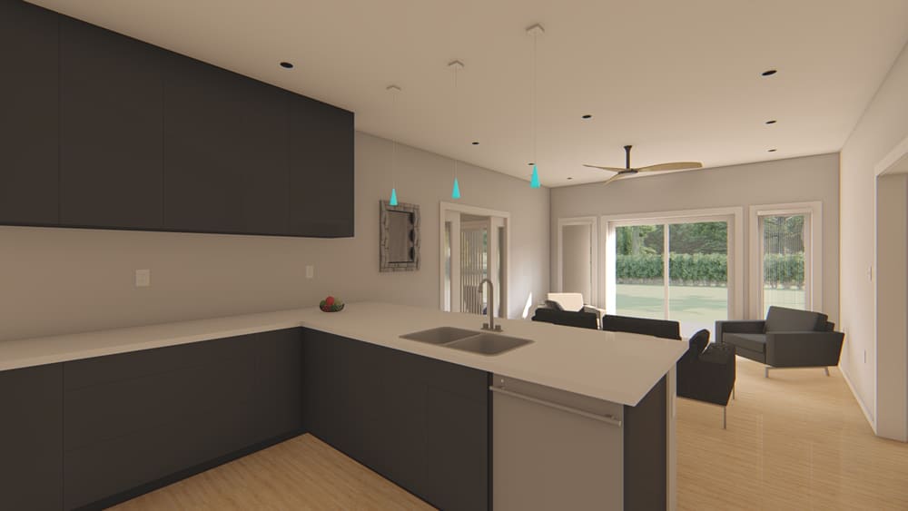 Kitchen of this 1-Bedroom, 796 Sq Ft Plan - 177-1045