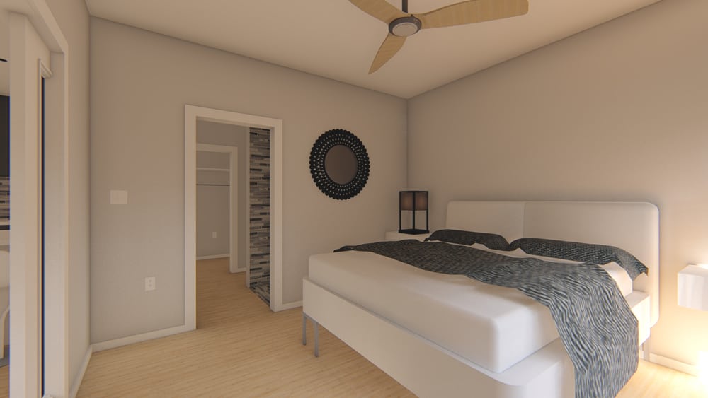 Master Bedroom of this 1-Bedroom, 796 Sq Ft Plan - 177-1045