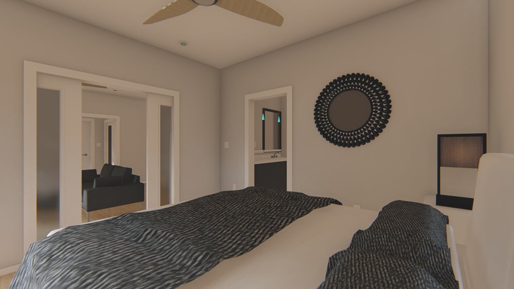 Master Bedroom of this 1-Bedroom, 796 Sq Ft Plan - 177-1045