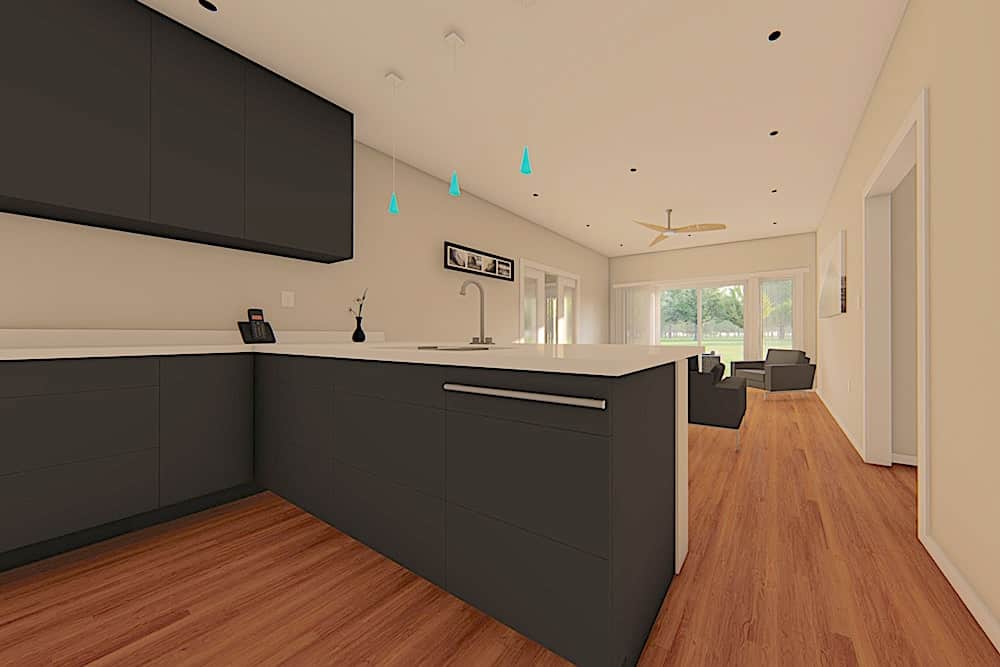 Kitchen of this 1-Bedroom, 896 Sq Ft Plan - 177-1046