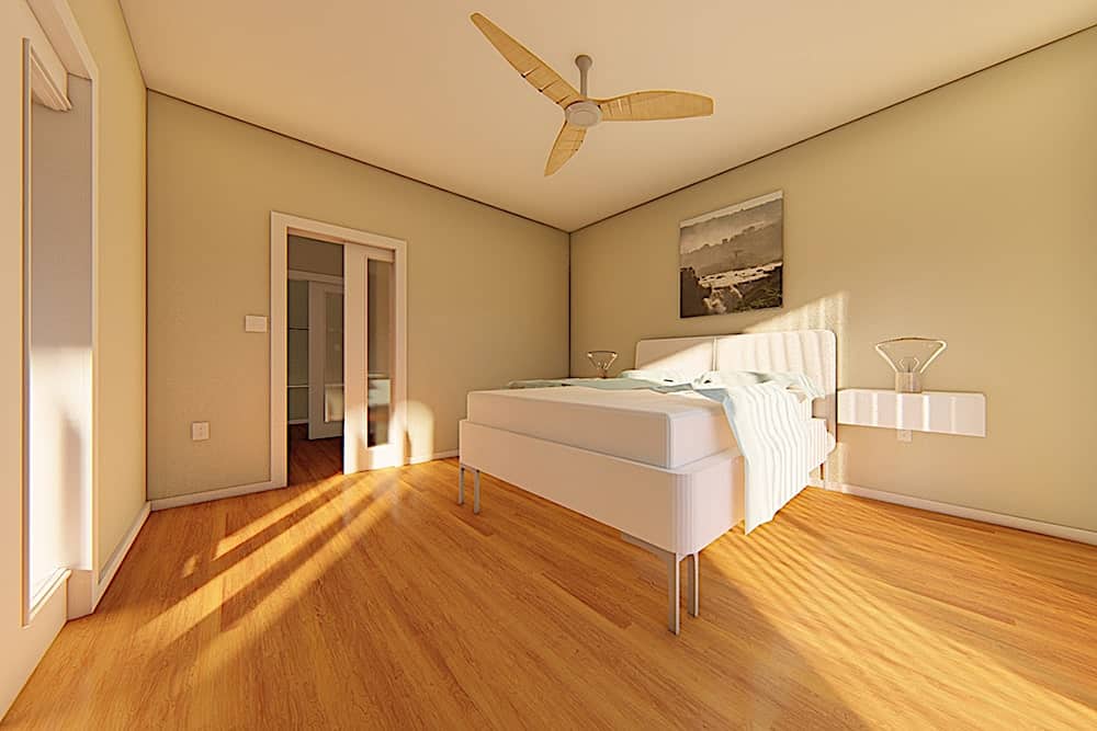 Master Bedroom of this 1-Bedroom, 896 Sq Ft Plan - 177-1046