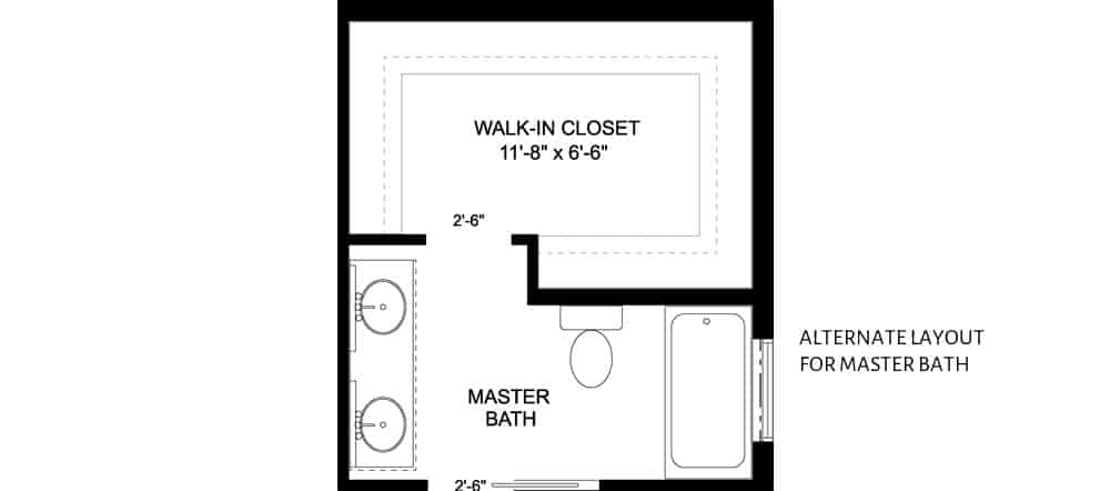 Floor Plan Main Level of Ranch Plan #177-1046