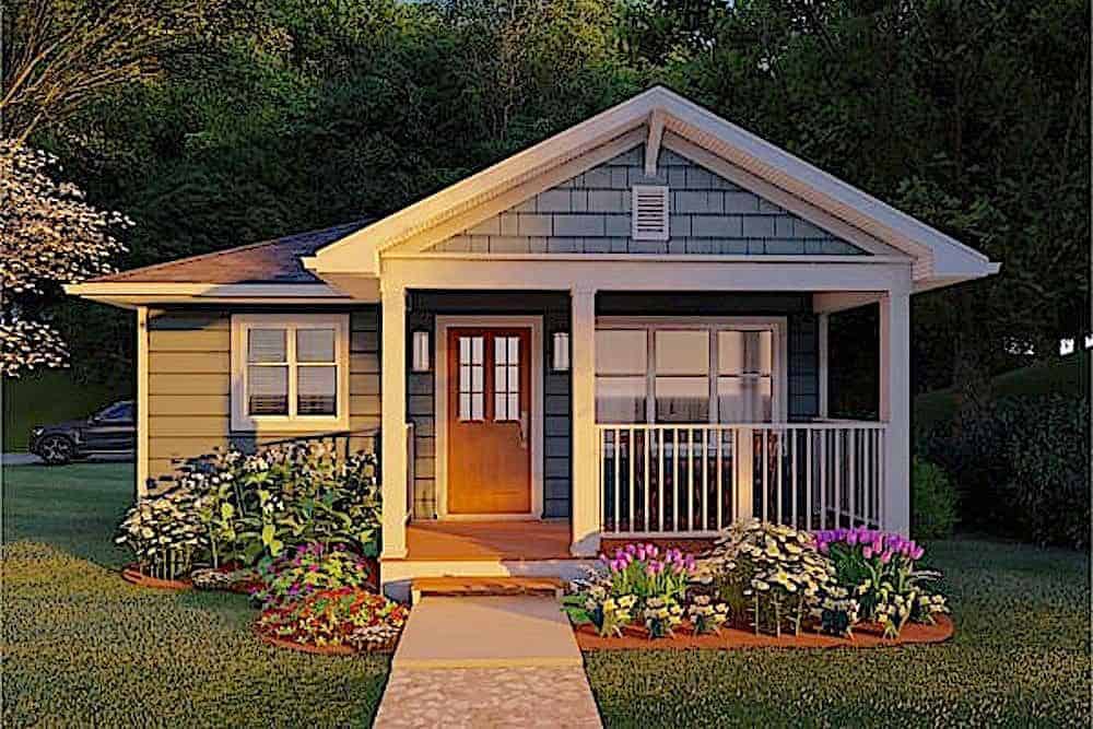 Front View of this 1-Bedroom, 624 Sq Ft Plan - 177-1054