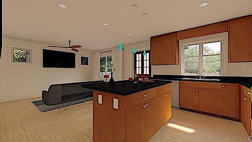 Kitchen of this 1-Bedroom, 624 Sq Ft Plan - 177-1054
