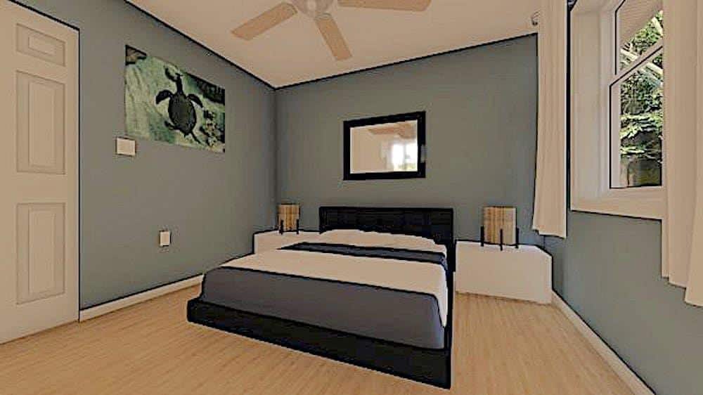 Master Bedroom of this 1-Bedroom, 624 Sq Ft Plan - 177-1054