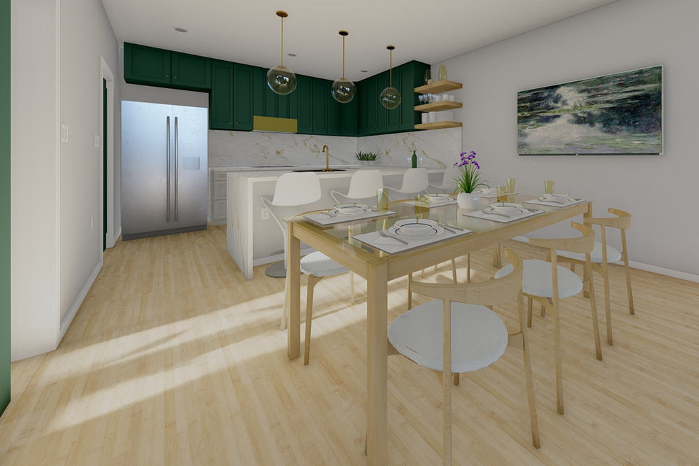 Dining Room of this 1-Bedroom,1024 Sq Ft Plan -177-1056