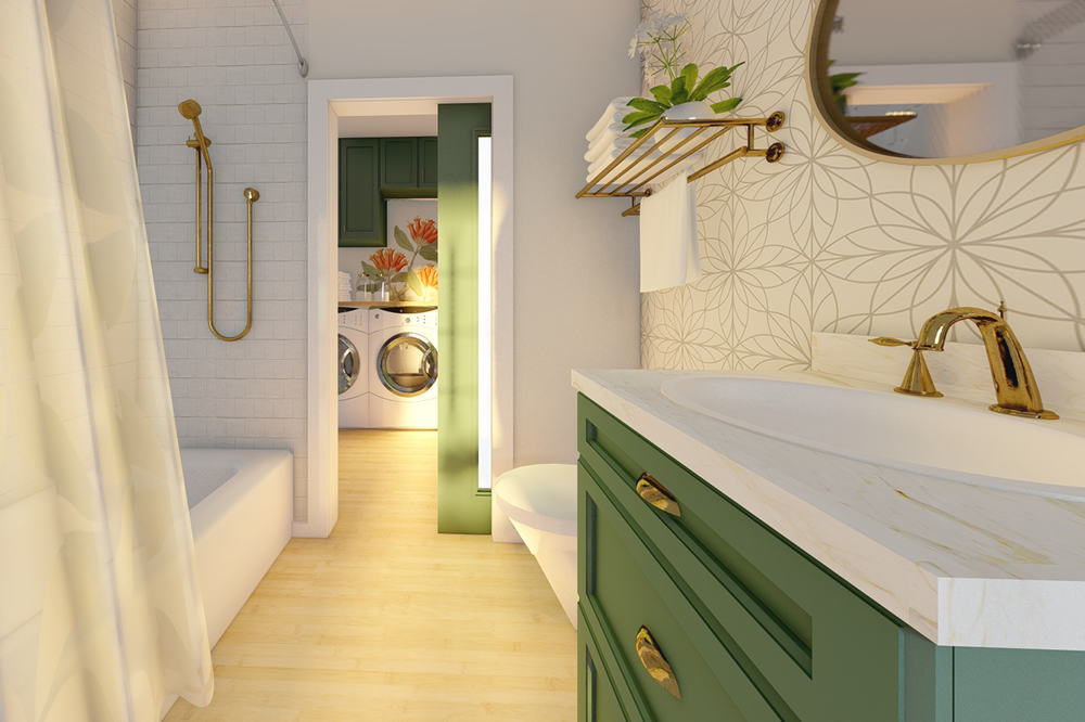 Bathroom of this 2-Bedroom,928 Sq Ft Plan -177-1057