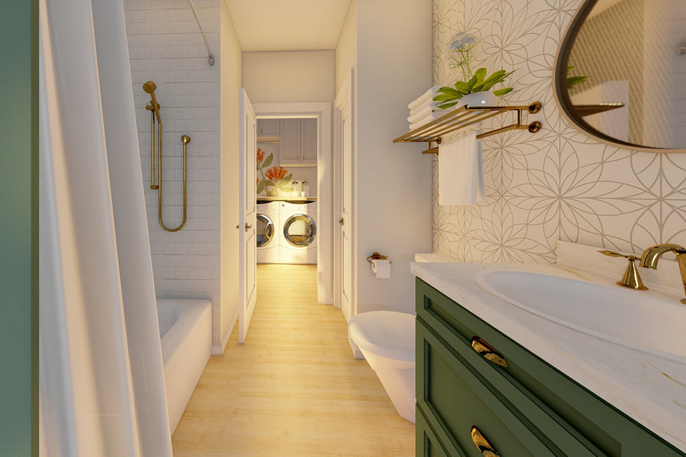 Bathroom of this 2-Bedroom,988 Sq Ft Plan -177-1058