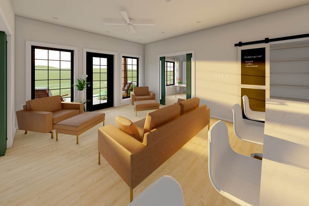 Living Room of this 2-Bedroom,988 Sq Ft Plan -177-1058