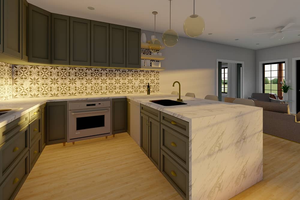 Living Room of this 2-Bedroom,1064 Sq Ft Plan -177-1059