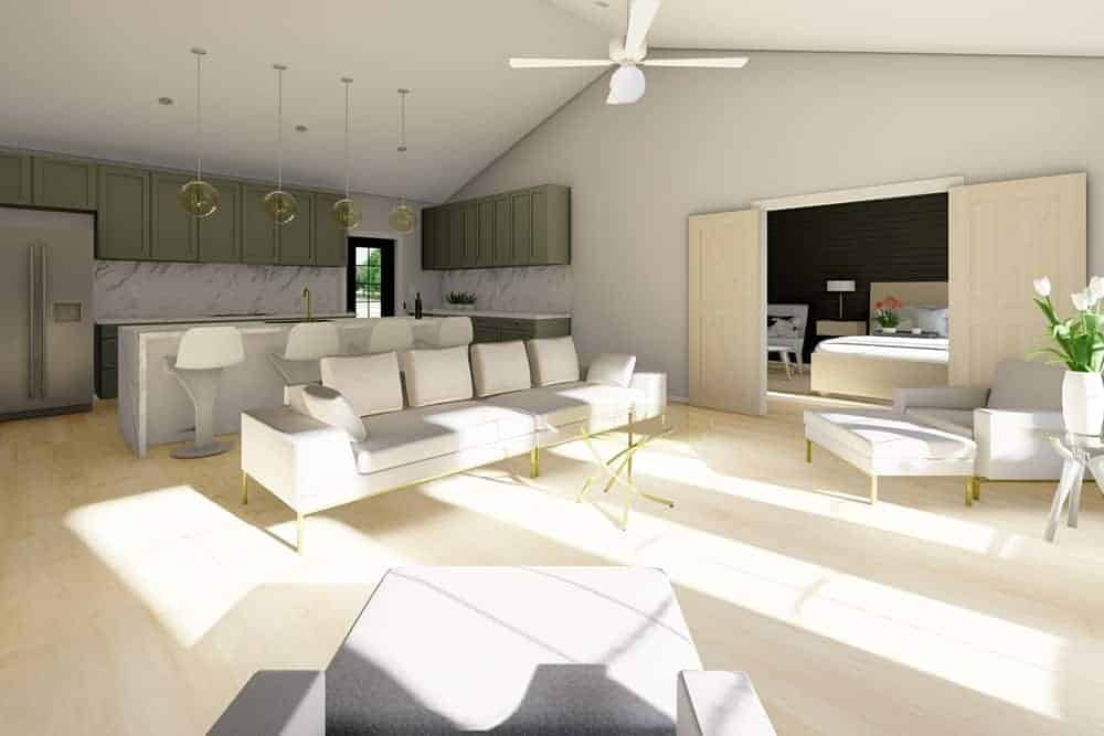 Living Room of this 2-Bedroom,1232 Sq Ft Plan -177-1060