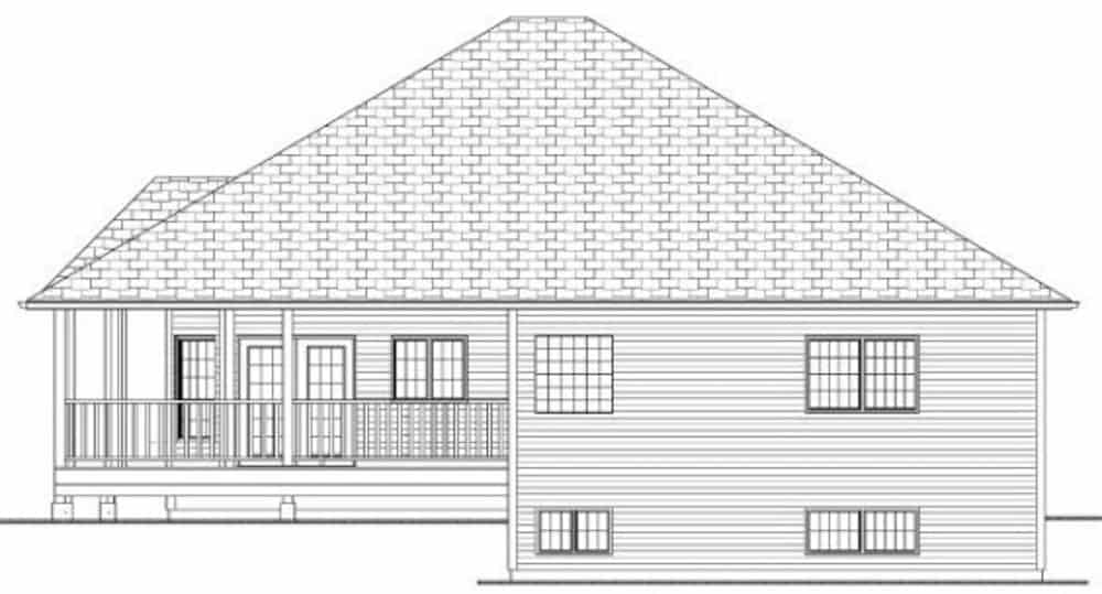 Home Plan Left Elevation of this 3-Bedroom,1597 Sq Ft Plan -177-1061