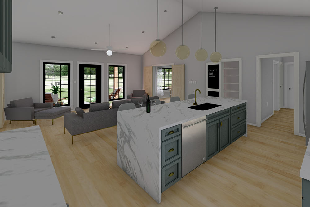 Home Interior Photograph of this 2-Bedroom,1232 Sq Ft Plan -177-1063