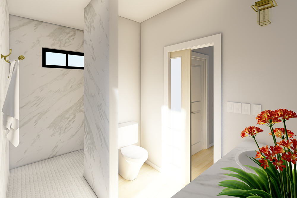 Master Bathroom: Shower of this 2-Bedroom,1232 Sq Ft Plan -177-1063