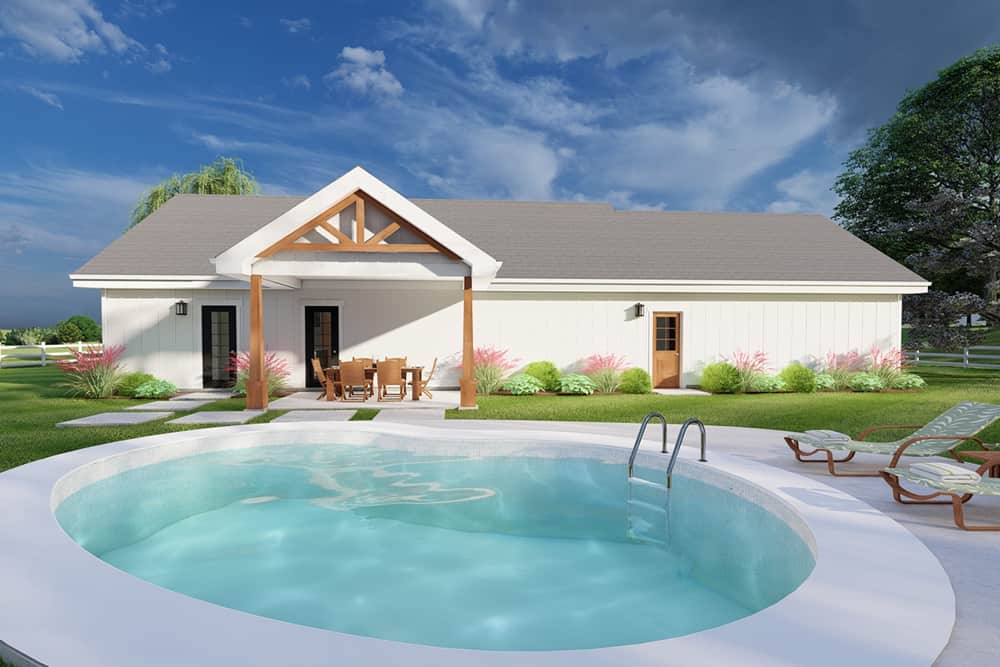 Rear View of this 2-Bedroom,1232 Sq Ft Plan -177-1063