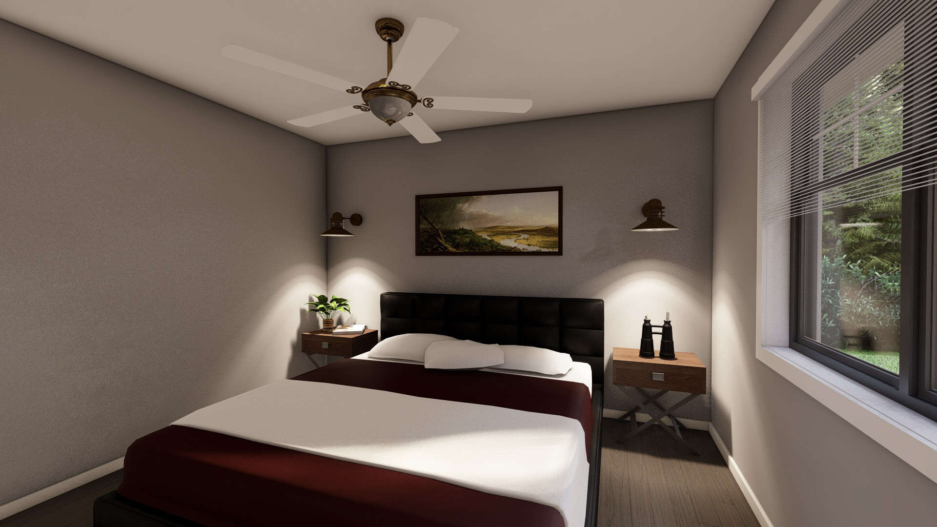 Master Bedroom of this 1-Bedroom,744 Sq Ft Plan -177-1064