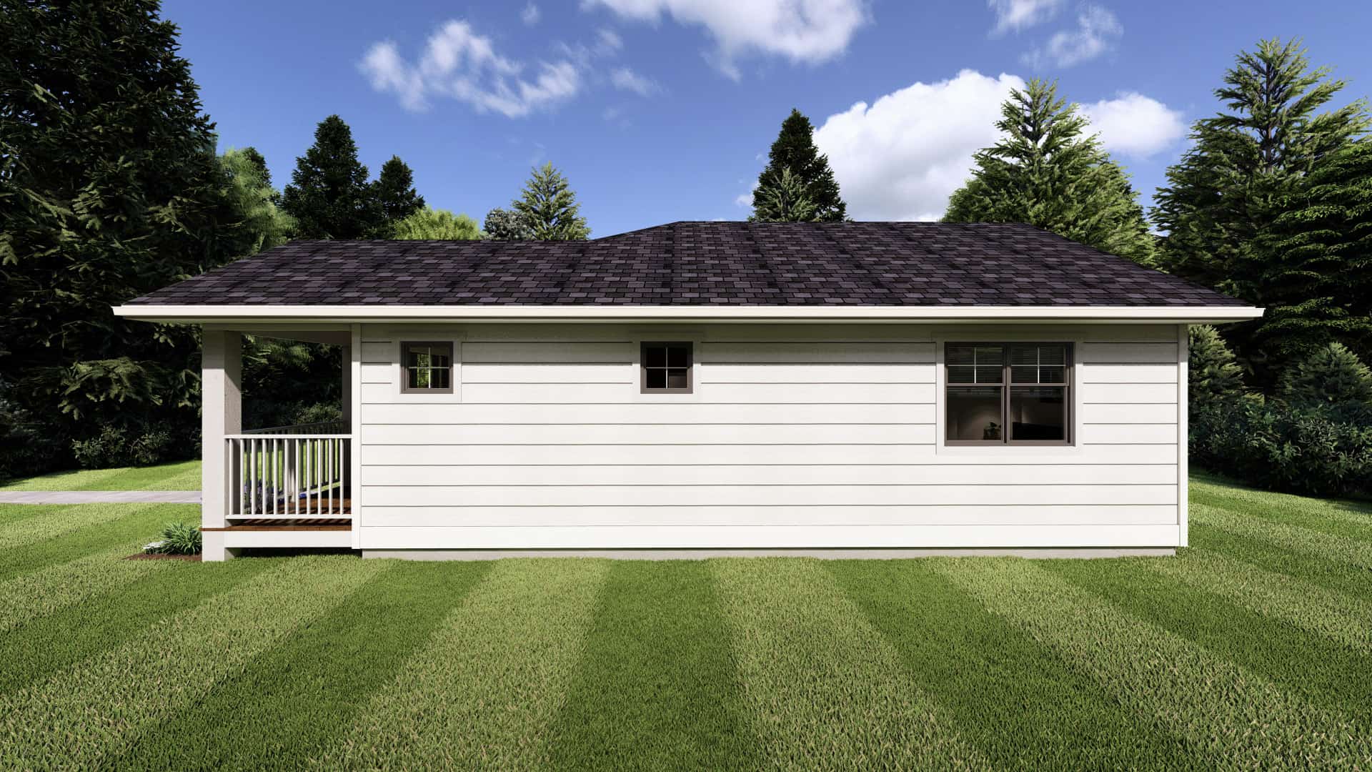 Right Side View of this 1-Bedroom,744 Sq Ft Plan -177-1064