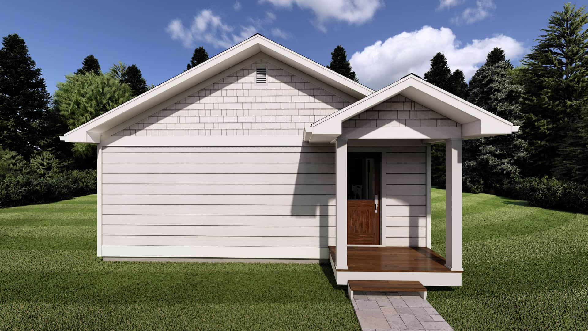 Rear View of this 1-Bedroom,744 Sq Ft Plan -177-1064