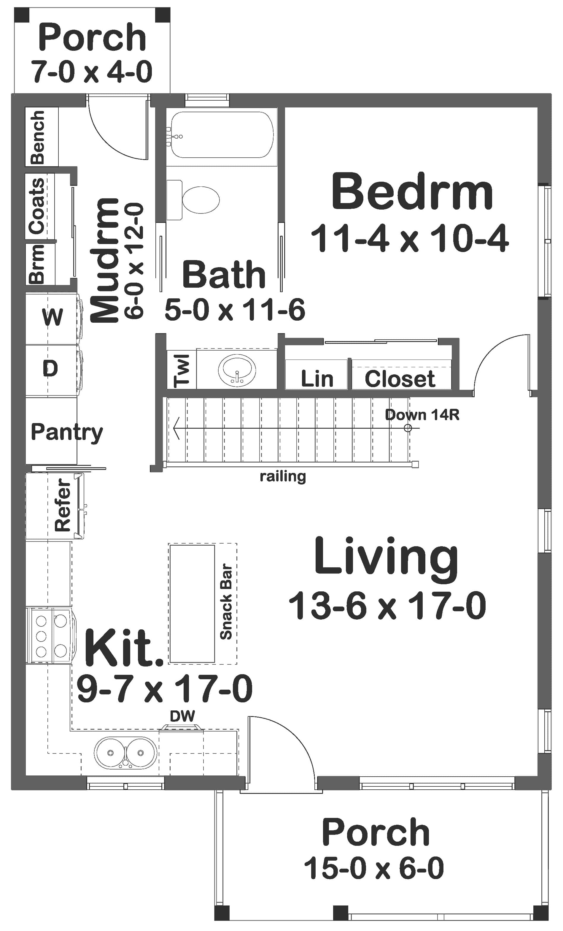 Main Level of Country Plan #177-1064