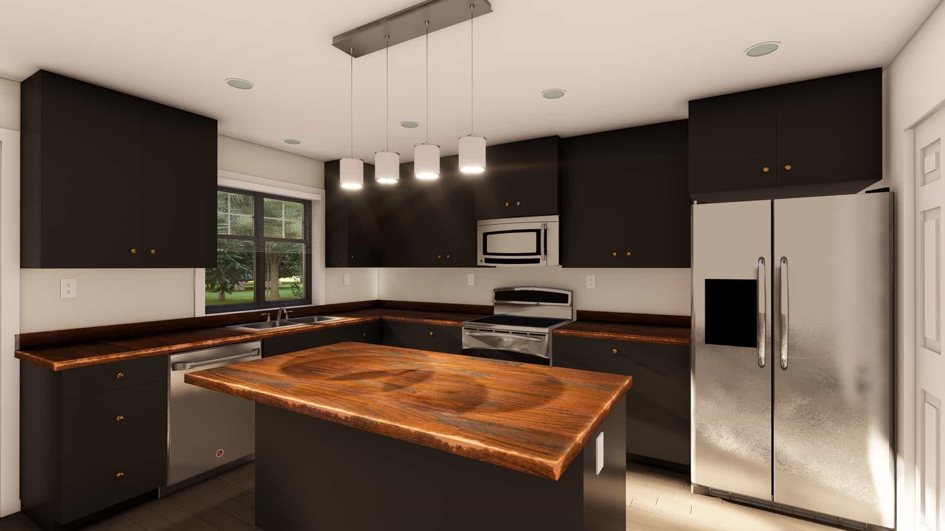 Kitchen: Kitchen Island of this 1-Bedroom,744 Sq Ft Plan -177-1064