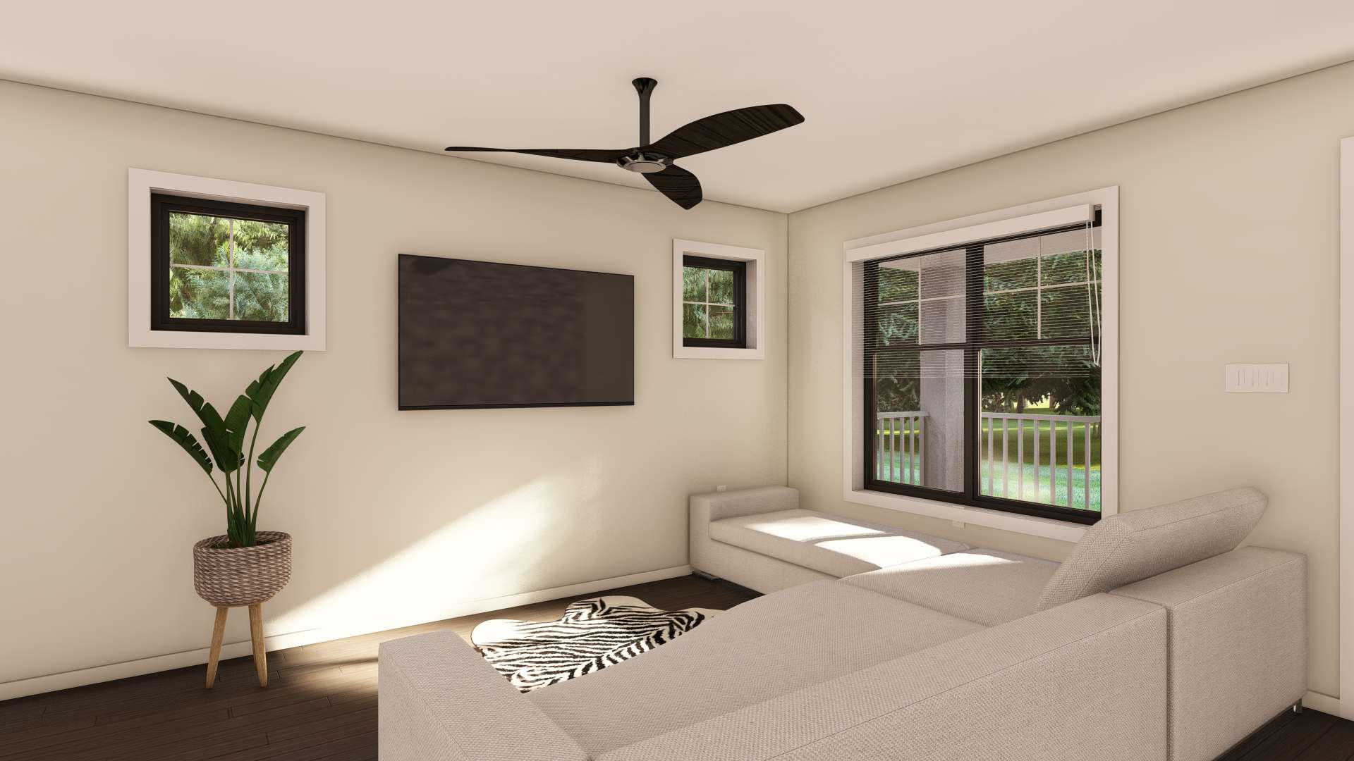 Living Room of this 1-Bedroom,744 Sq Ft Plan -177-1064