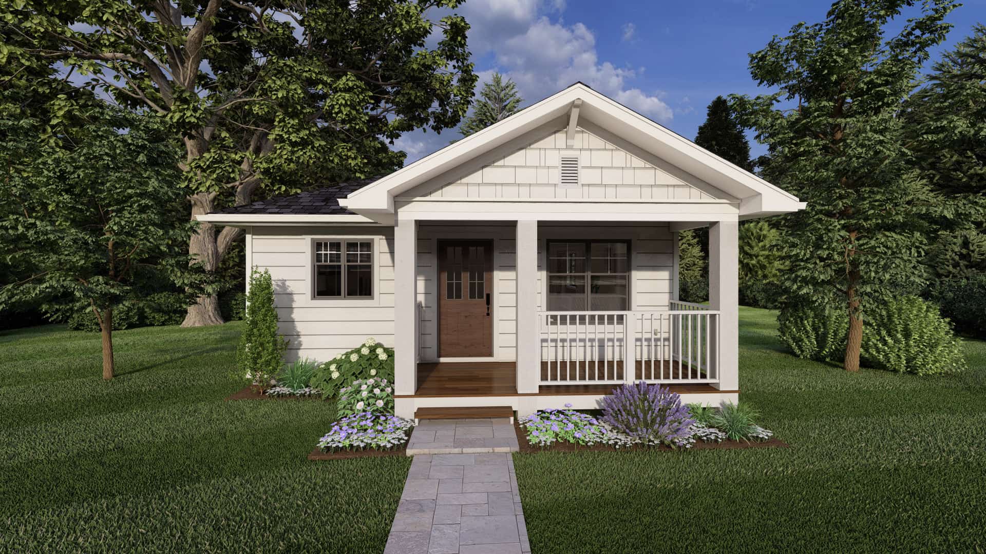 Front elevation of Country home (ThePlanCollection: House Plan #177-1064)