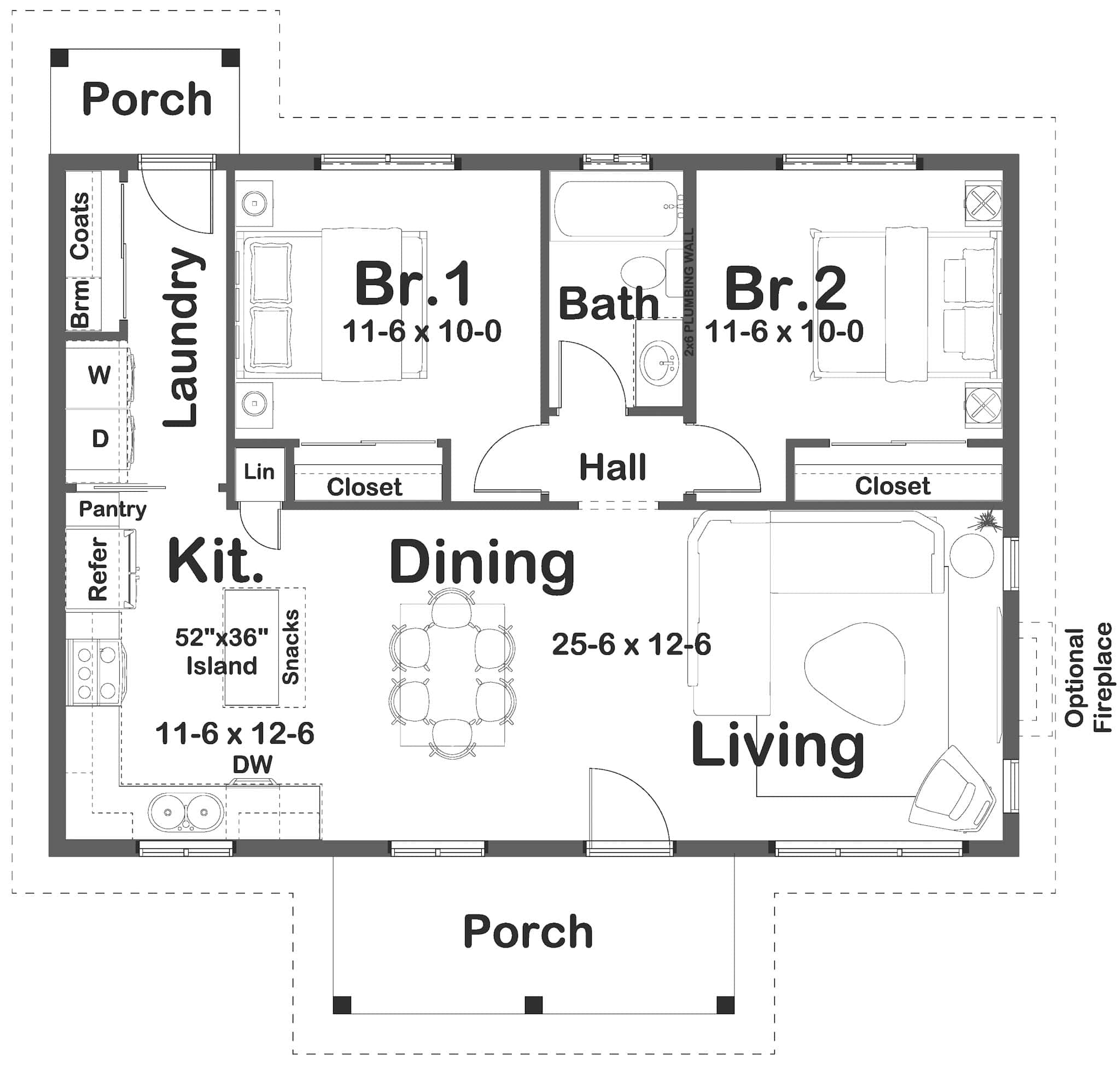 Main Level of Country Plan #177-1066