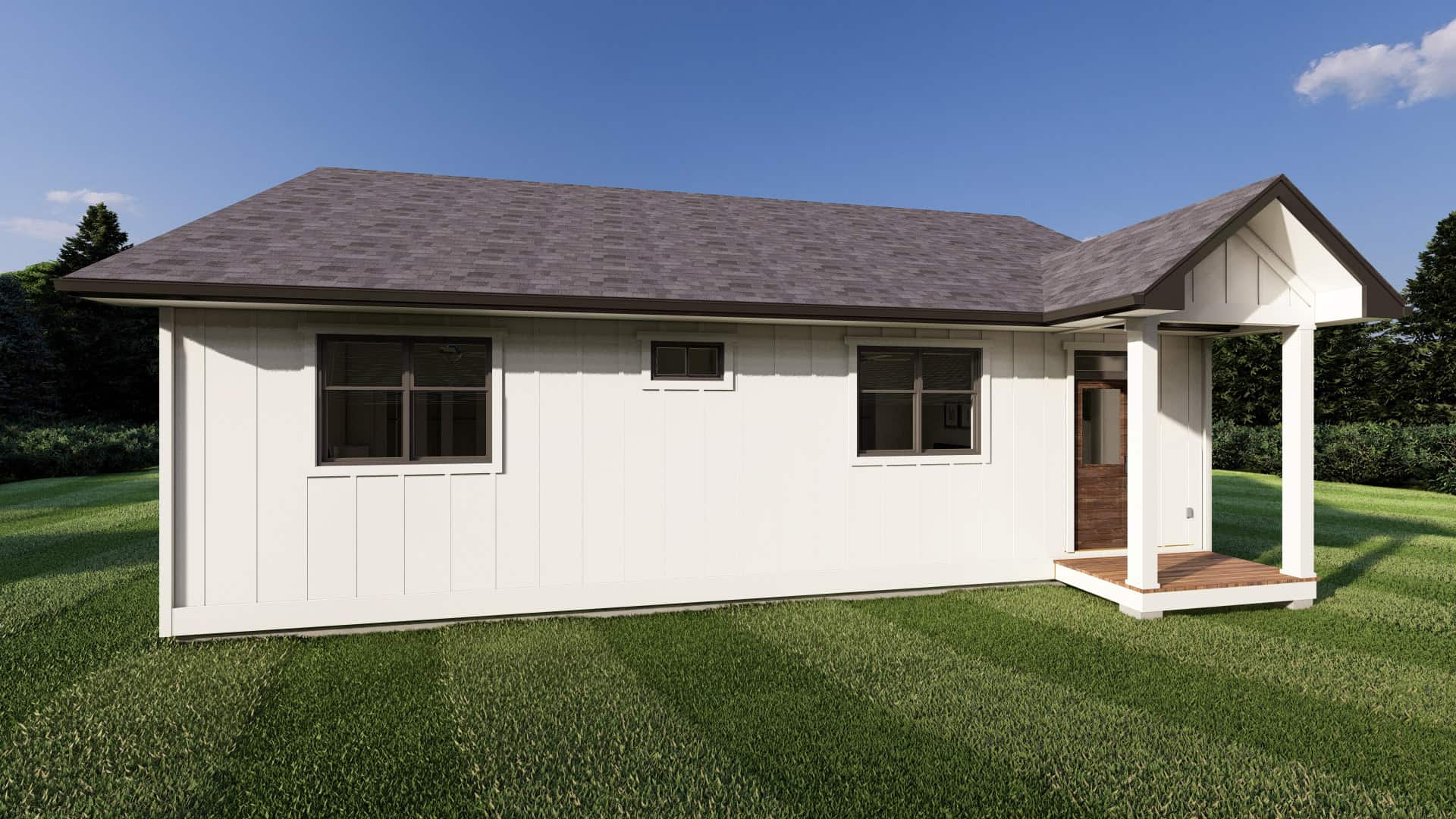 Rear View of this 2-Bedroom,936 Sq Ft Plan -177-1066