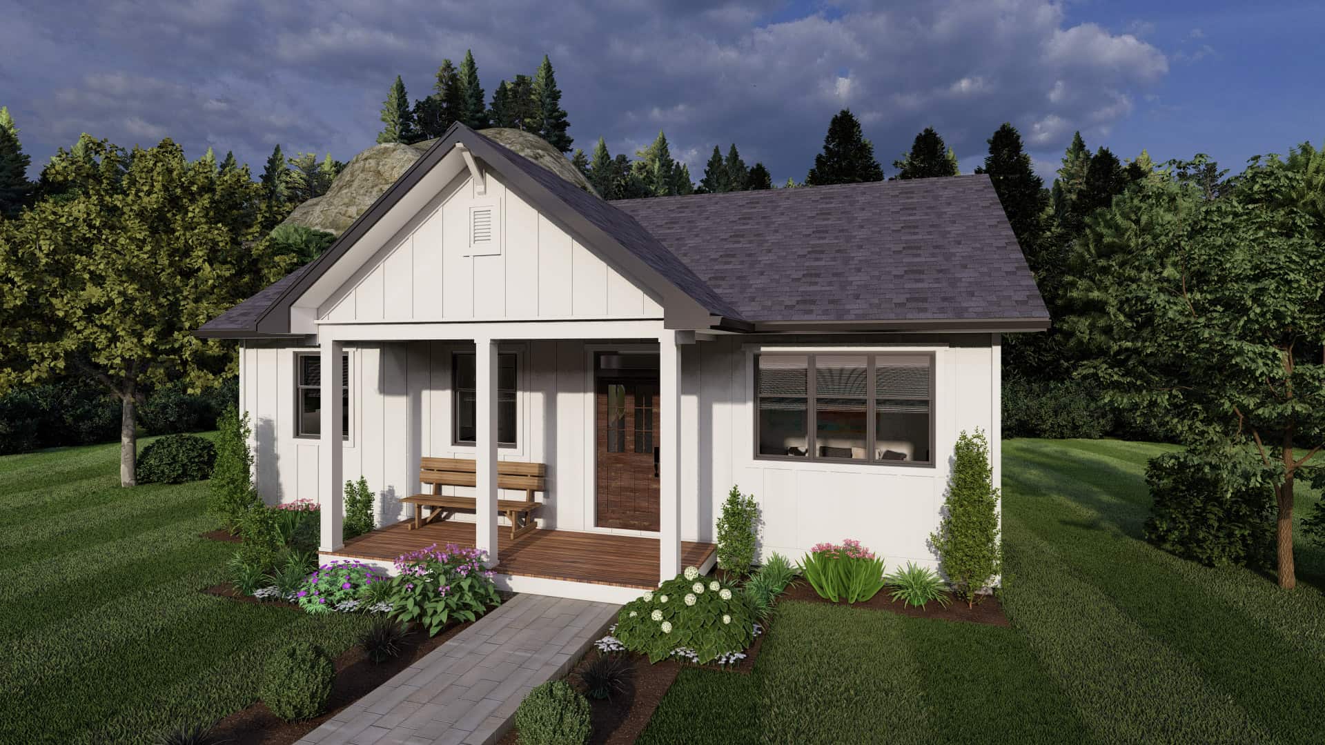 Front View of this 2-Bedroom,936 Sq Ft Plan -177-1066
