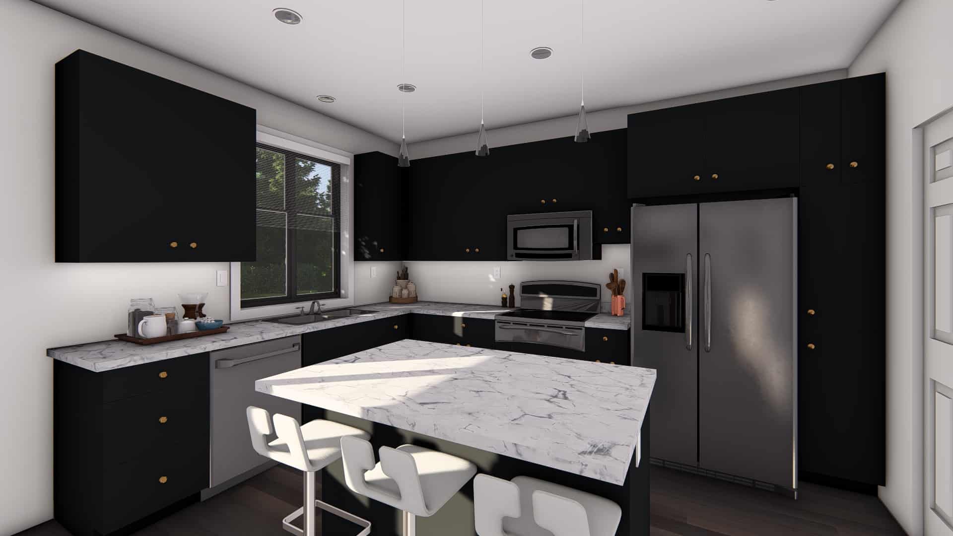 Kitchen: Kitchen Island of this 2-Bedroom,936 Sq Ft Plan -177-1066