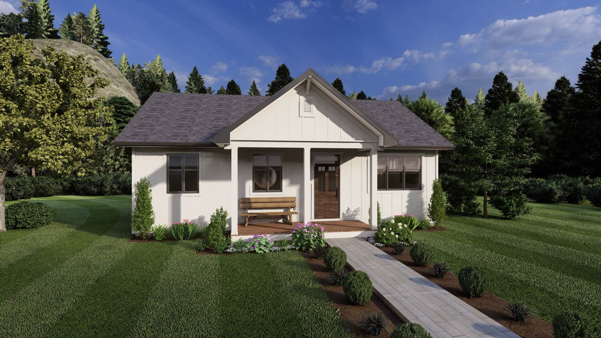 Front elevation of Country home (ThePlanCollection: House Plan #177-1066)