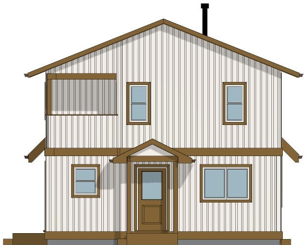 Home Plan Rear Elevation of this 2-Bedroom,1252 Sq Ft Plan -177-1067