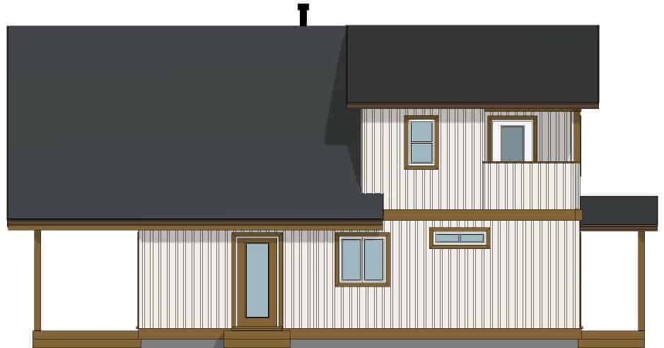 Home Plan Right Elevation of this 2-Bedroom,1252 Sq Ft Plan -177-1067